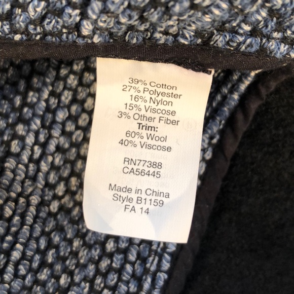 Madewell bomber jacket black blue tweed wool Med - Picture 8 of 8